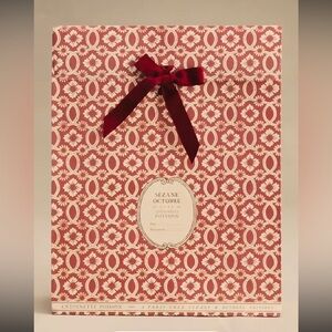Sezane Gift Bag Floral Bow Pouch Holidays Gift Wrap Giving Christmas Large NEW